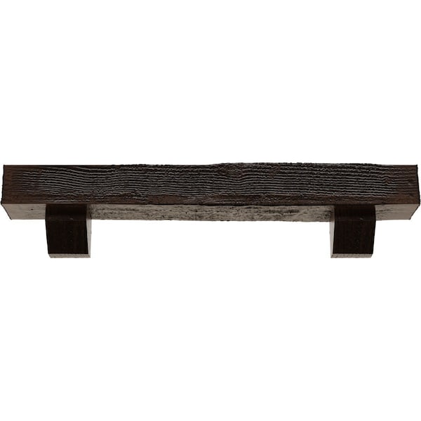 Kit W/ Ashford Corbels, Premium Aged, 8H  X 10D X 60W Rough Sawn Faux Wood Fireplace ManteL